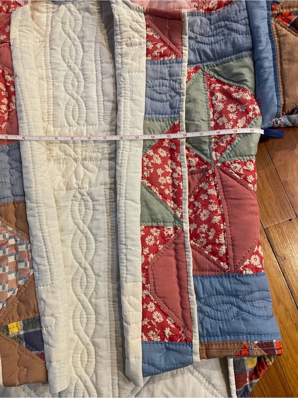 Patchwork Quilted Jacket with Pink & Blue Panels - Picture 10 of 11
